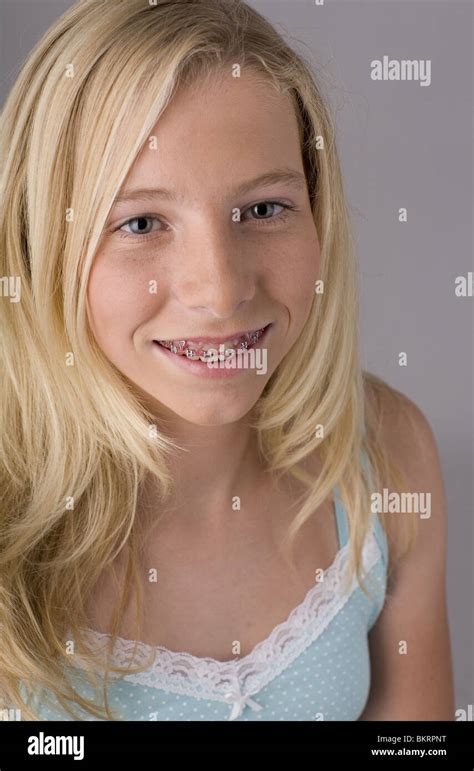 blonde girl with braces|284 Teenage Girl With Blonde Hair And Braces